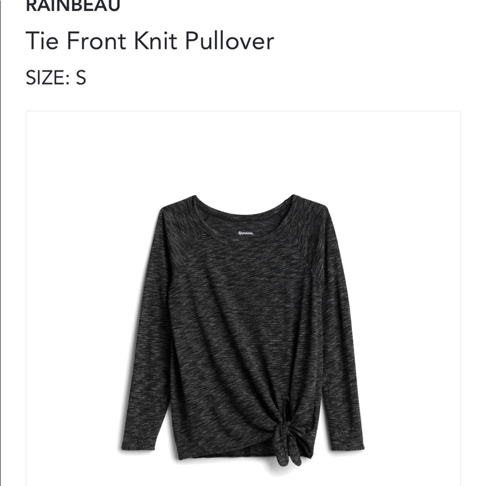 Gray long sleeve top with thumb holes.